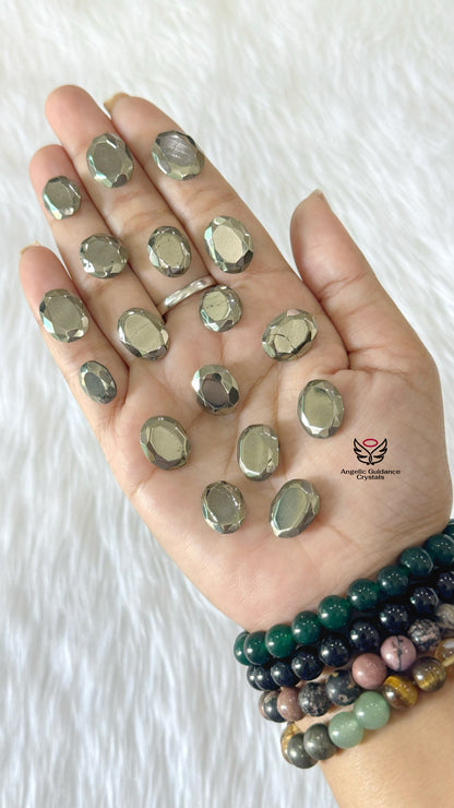 Pyrite Faceted Cabochon