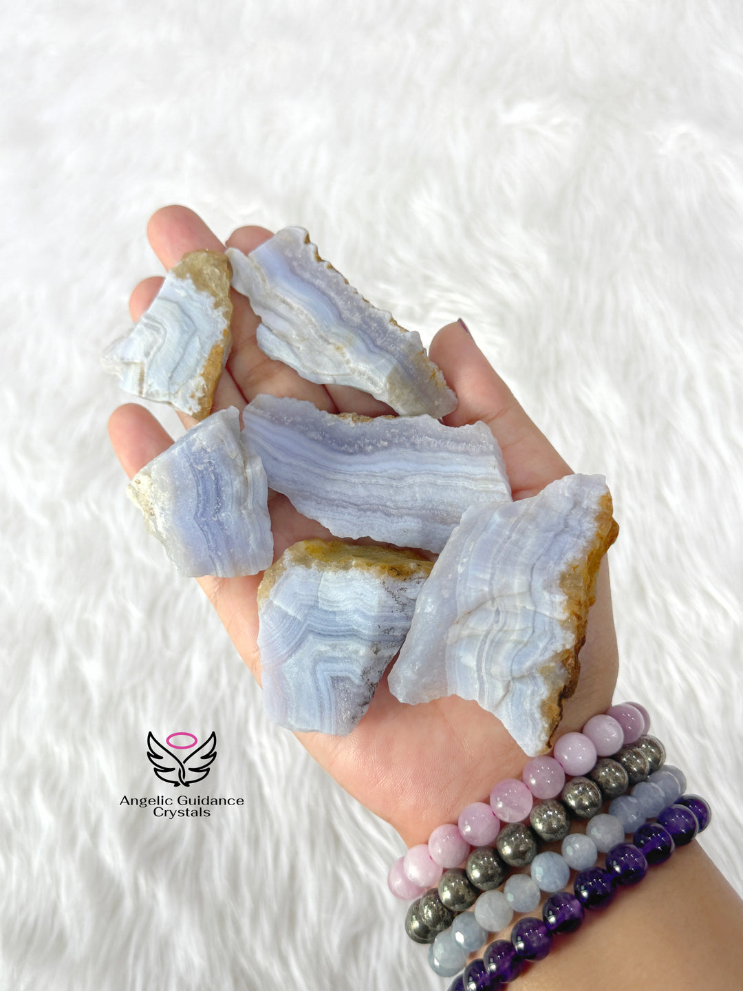 Blue Lace Agate Raw Stone Small