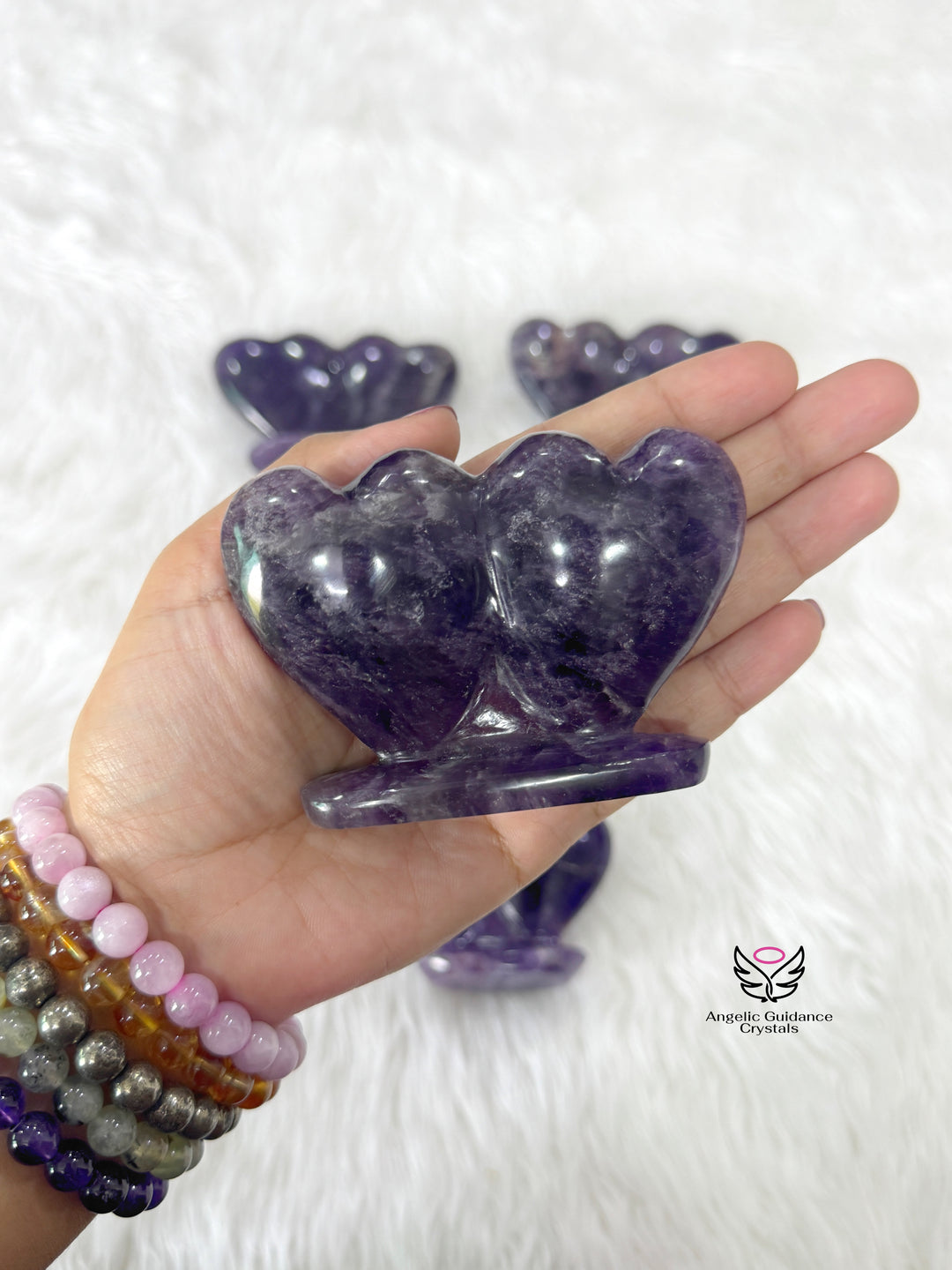Amethyst Twin Heart