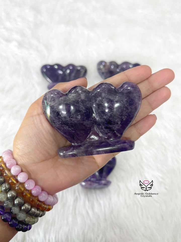Amethyst Twin Heart