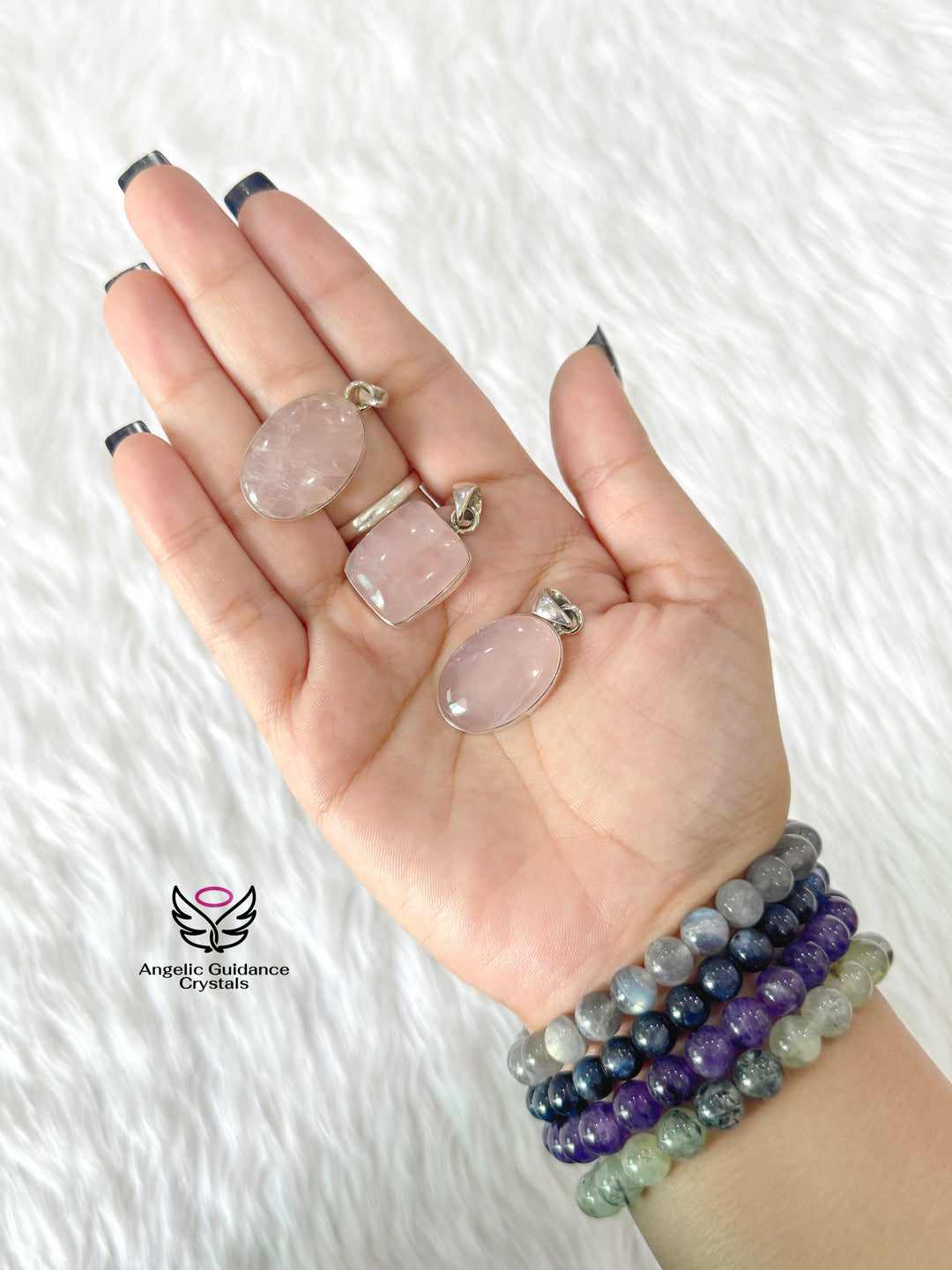 Rose Quartz Silver Pendant | Love And Compassion