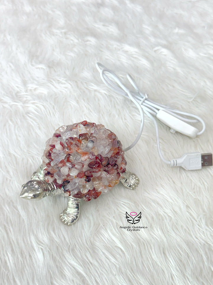 Fire Quartz Tortoise Lamp
