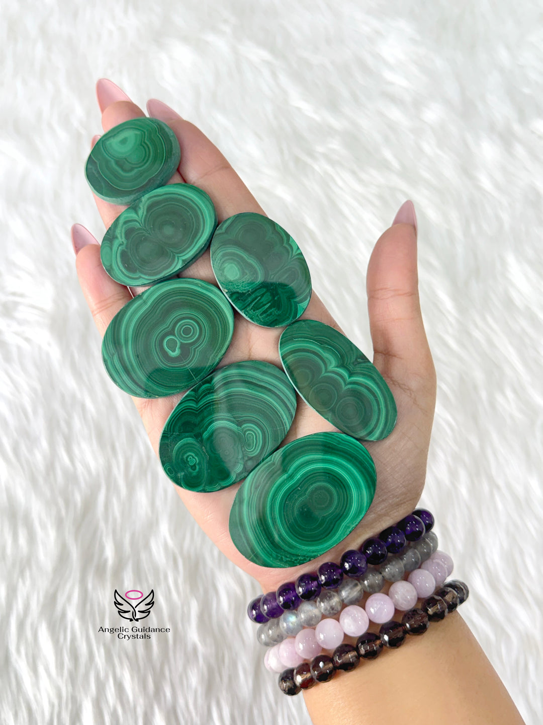 Malachite Slice Oval