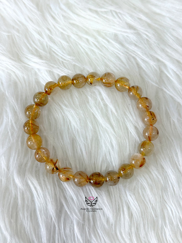 Golden Rutile Bracelet 8mm Aa