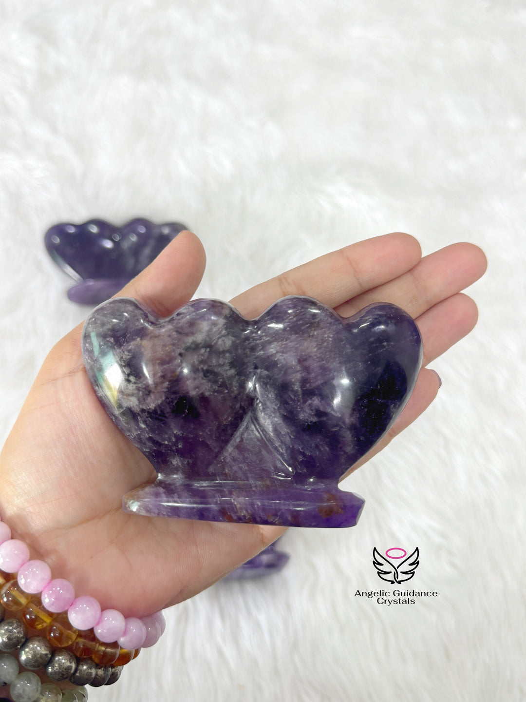 Amethyst Twin Heart