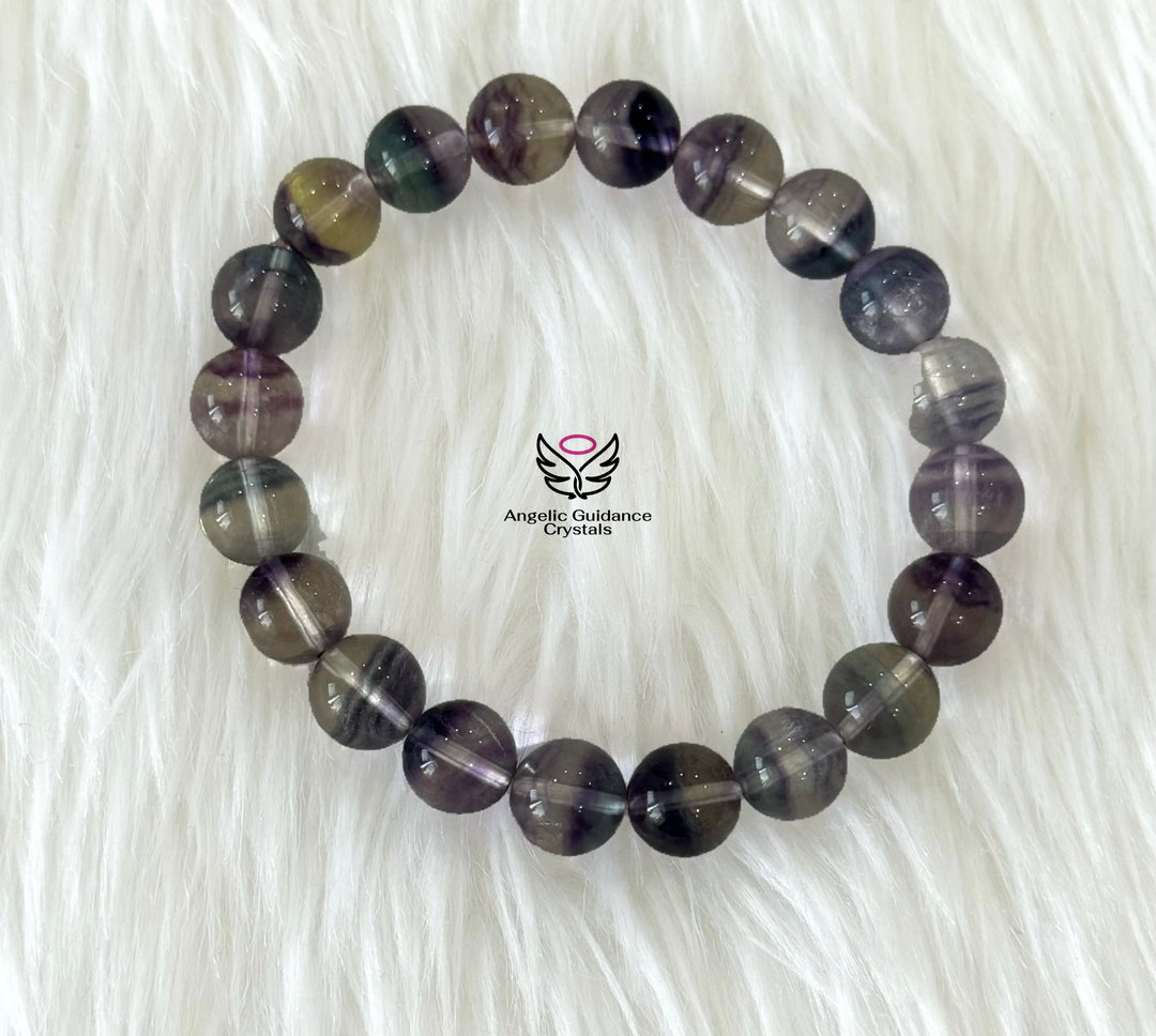 Rainbow Fluorite 9mm Bracelet Aaa