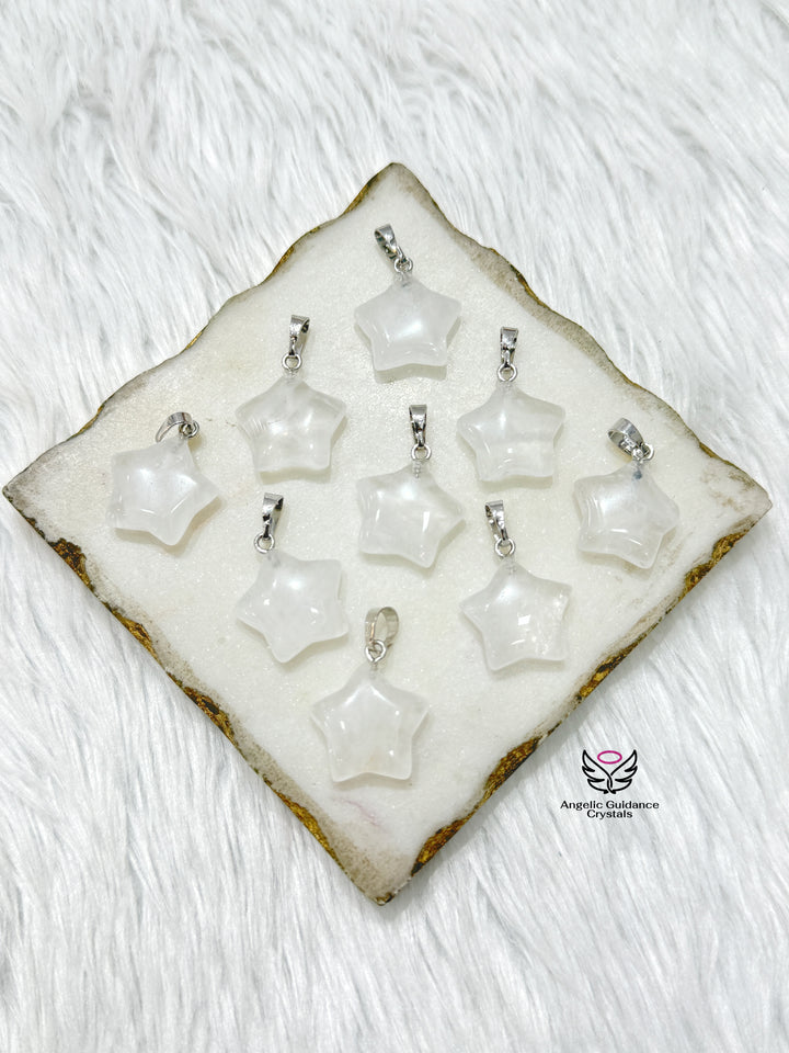 Clear Quartz Star Pendant