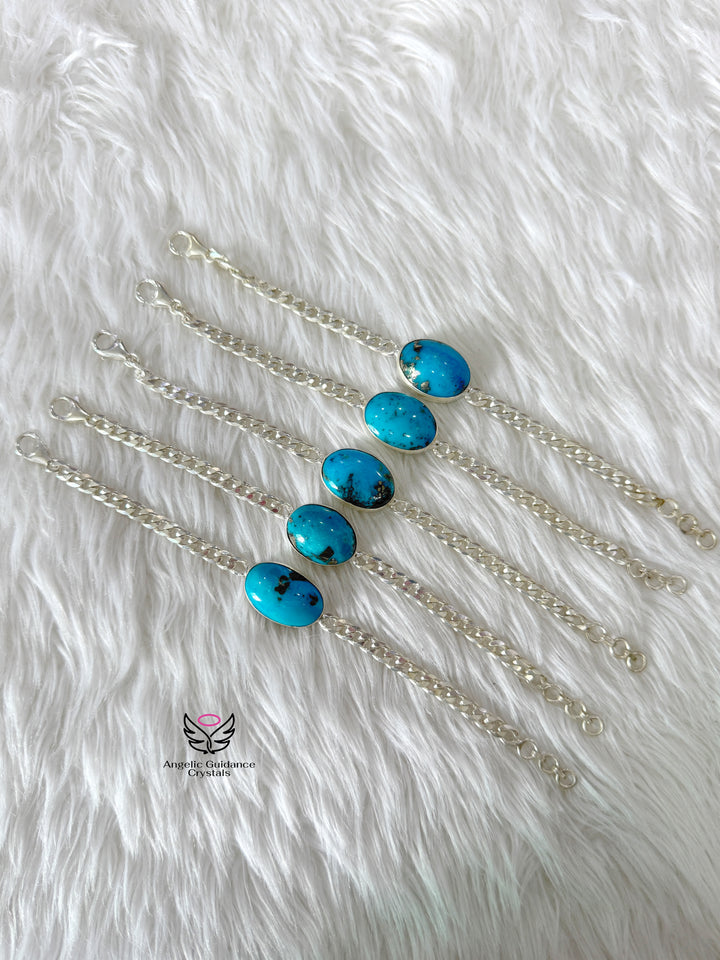 Turquoise Iranian Firoza Silver Bracelet