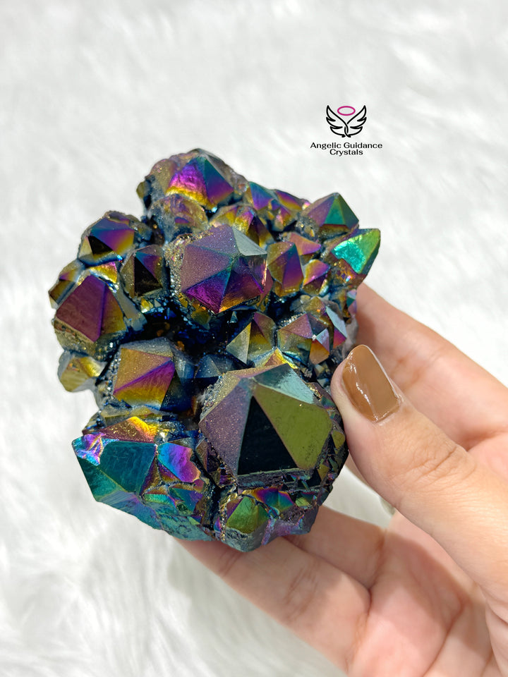 Titanium Aura Quartz Cluster 6