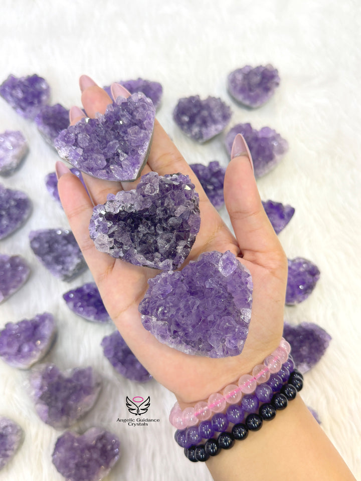Amethyst Cluster Heart Medium
