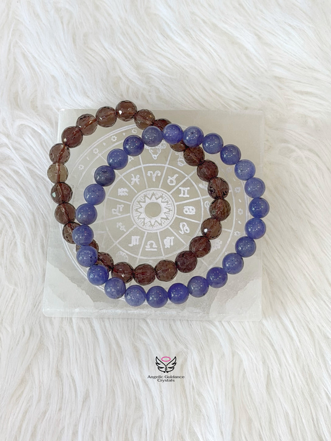 Selenite Zodiac Square Plate Small