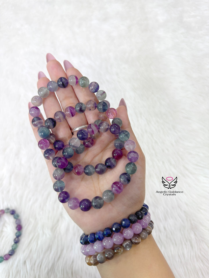 Rainbow Fluorite Bracelet Aaa 10mm