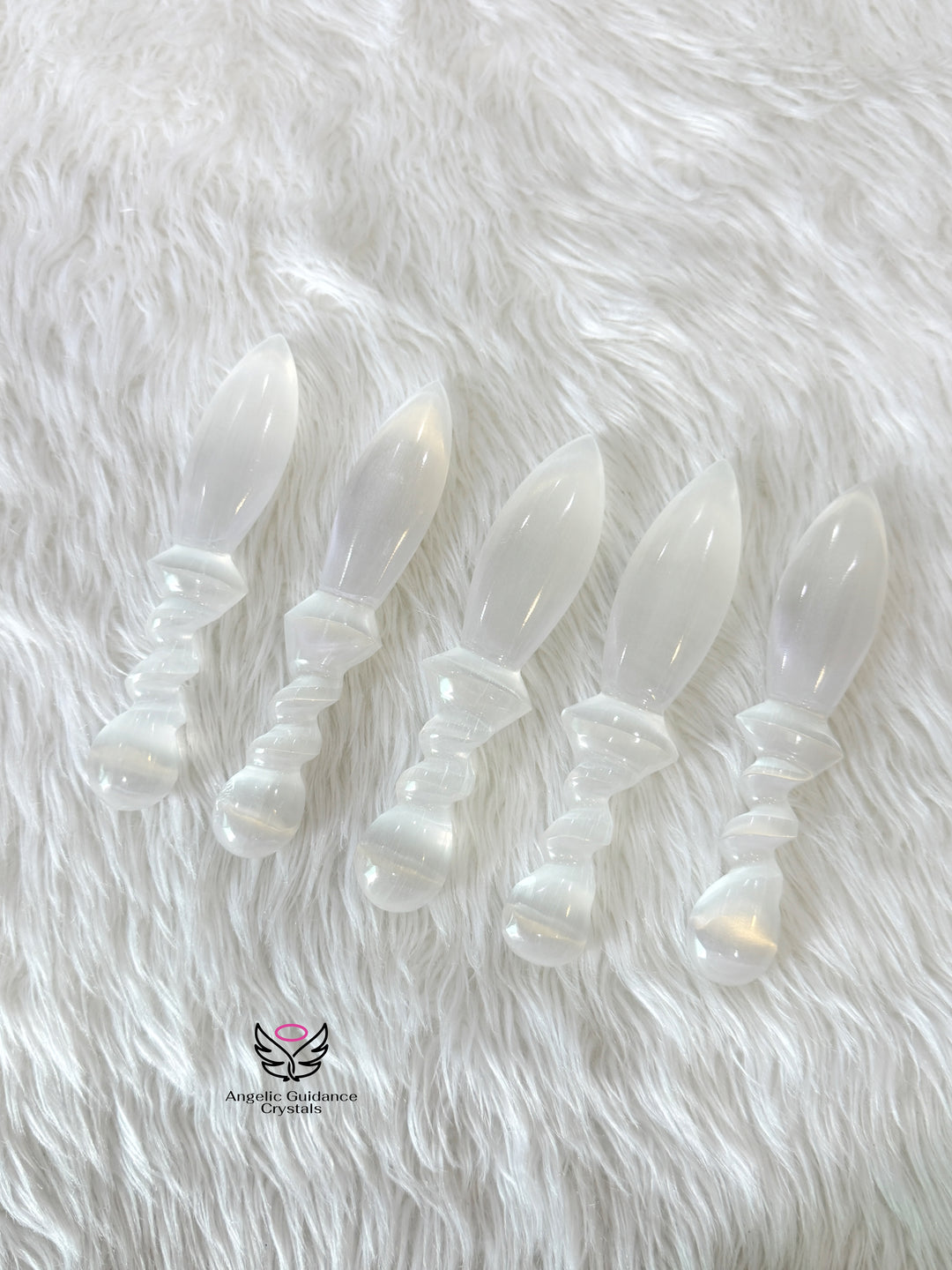 Selenite Cord Cutting Dagger AAA
