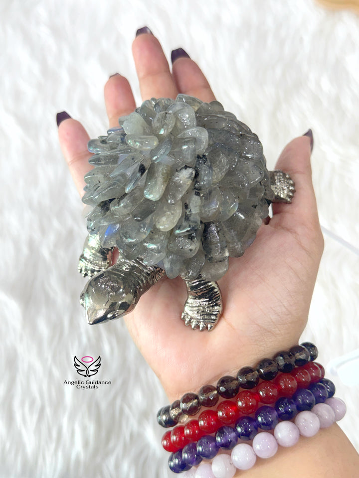 Labradorite Tortoise Lamp