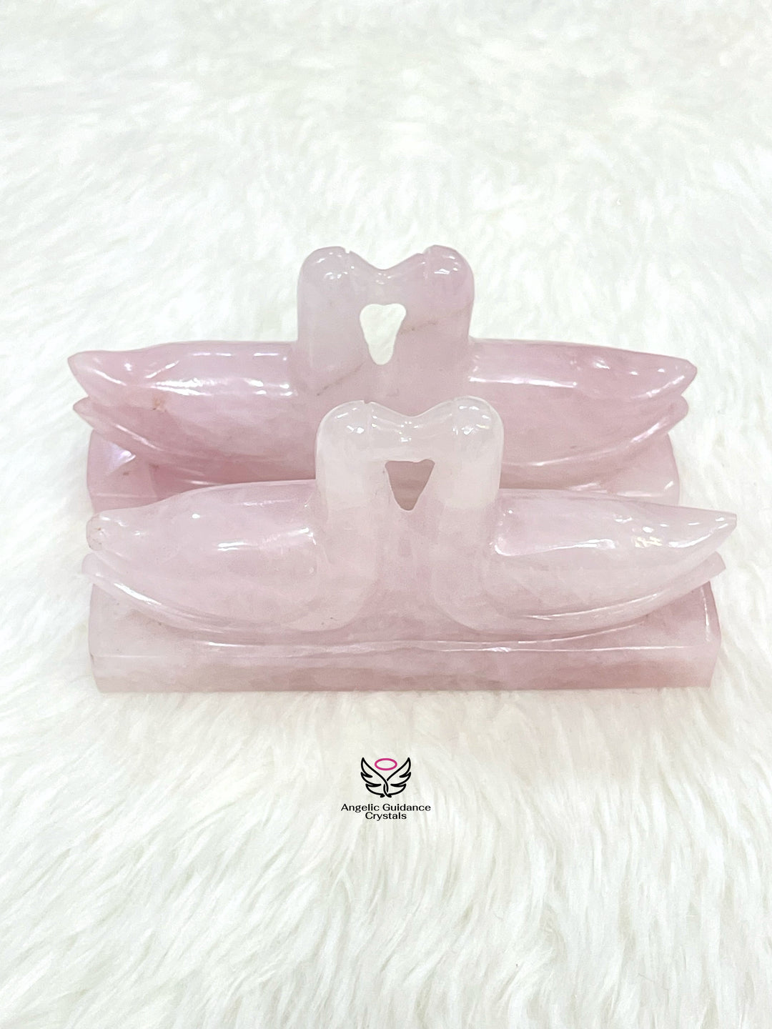 Rose Quartz Duck Pair