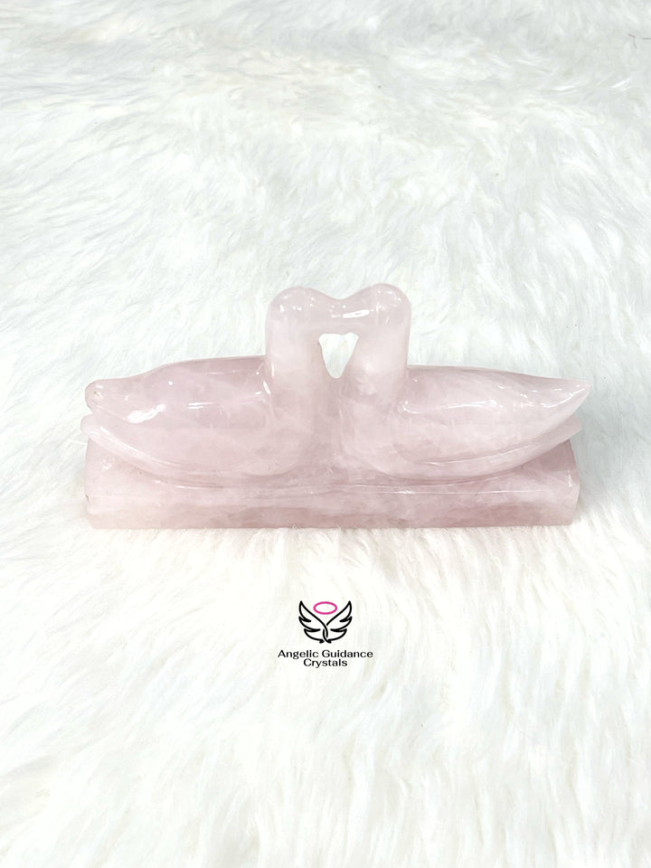 Rose Quartz Duck Pair