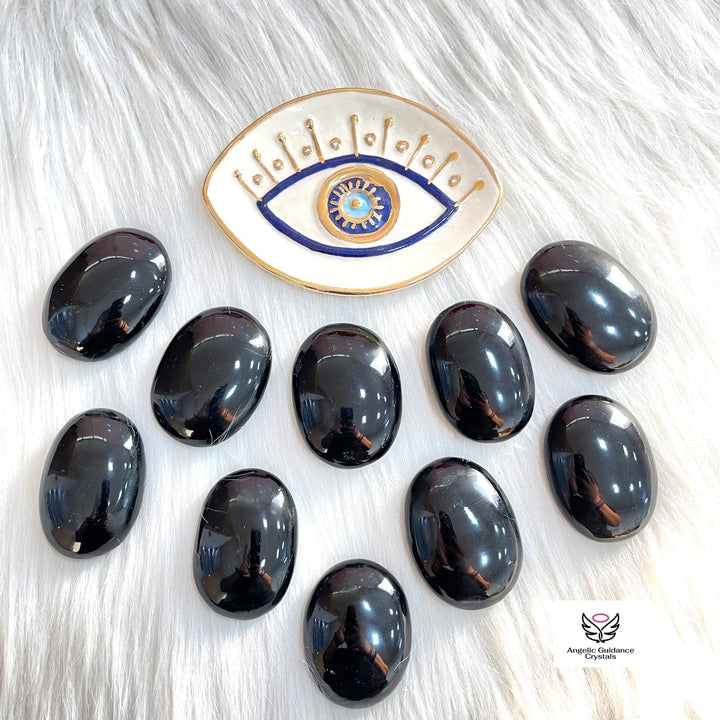 Black Obsidian Palm Stone AAA