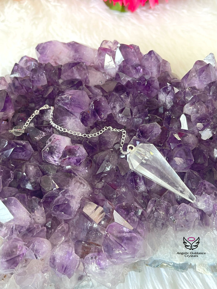 Clear Quartz Natural Pendulum Dowser