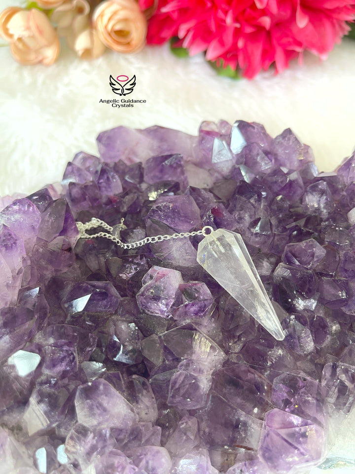 Clear Quartz Natural Pendulum Dowser