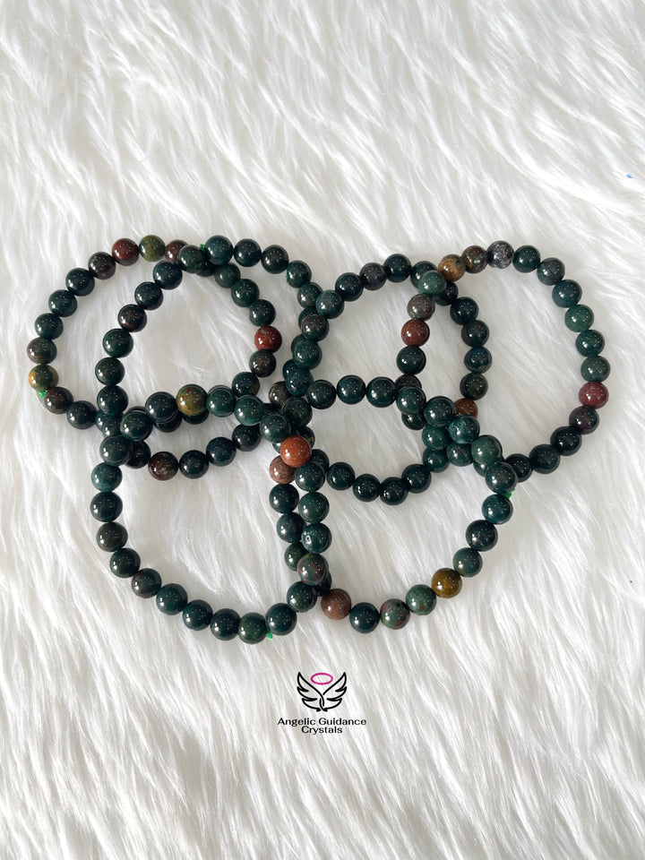 Bloodstone Round Bracelet 8MM