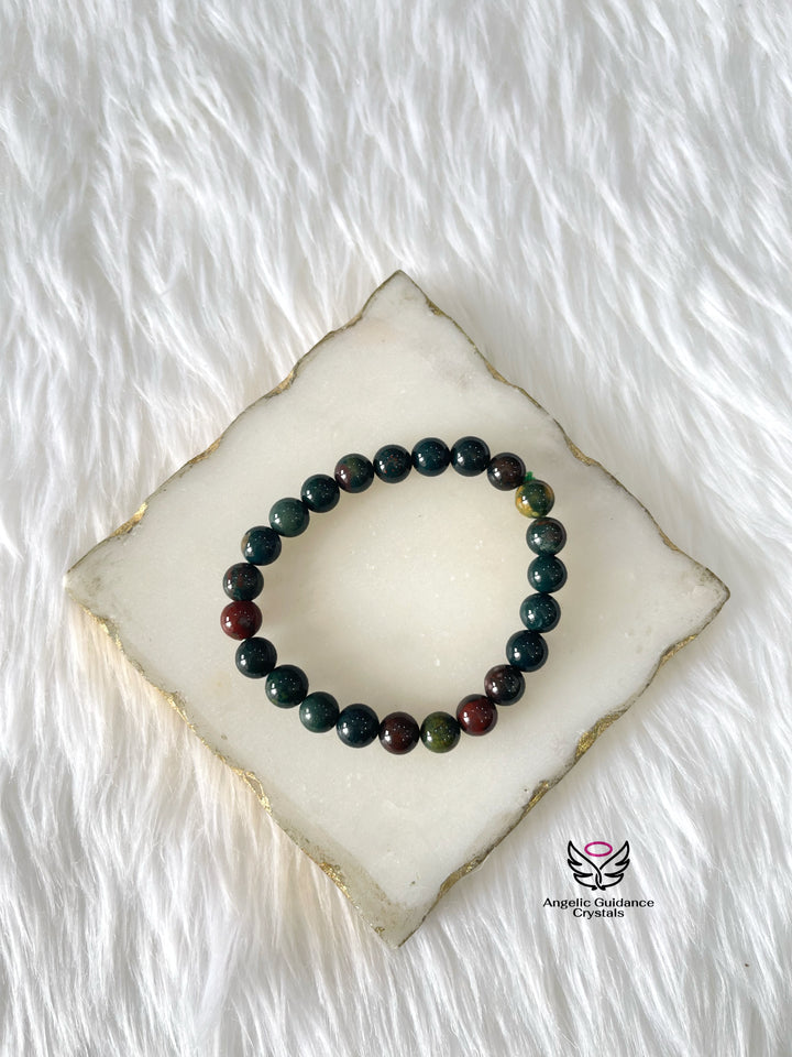 Bloodstone Round Bracelet 8MM