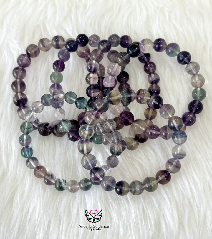 Rainbow Fluorite 9mm Bracelet Aaa