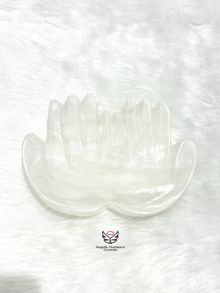 Selenite Hamsa Bowl