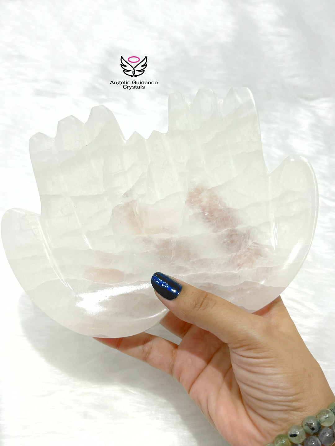 Selenite Hamsa Bowl