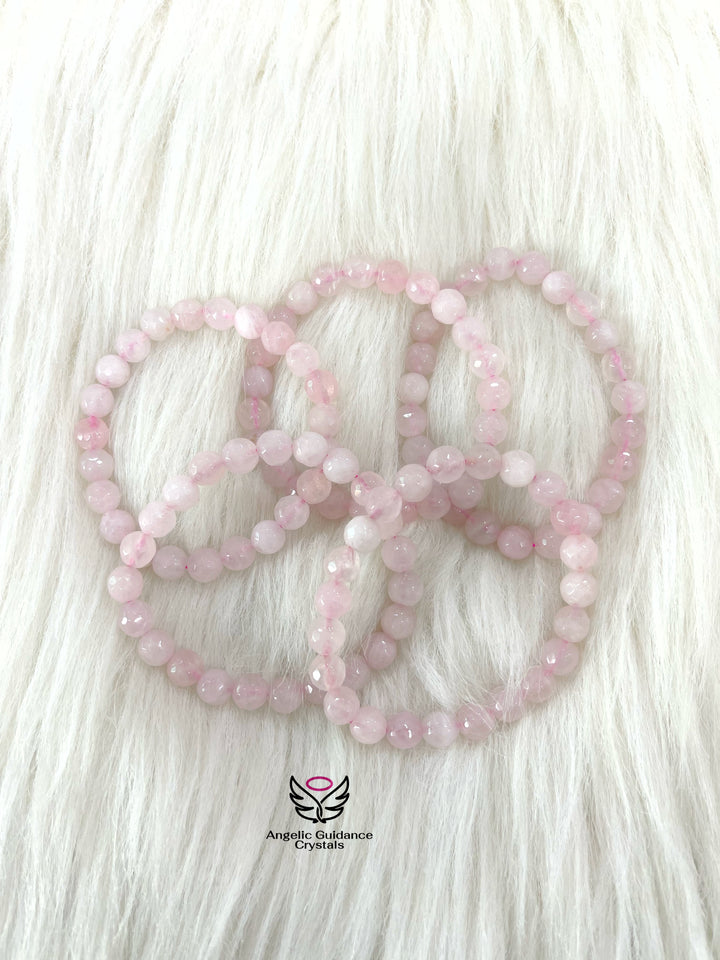 Rose Quartz Faceted Bracelet AA