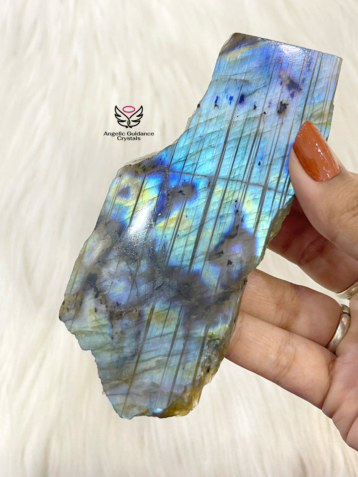 Labradorite Raw Stone Slab Medium