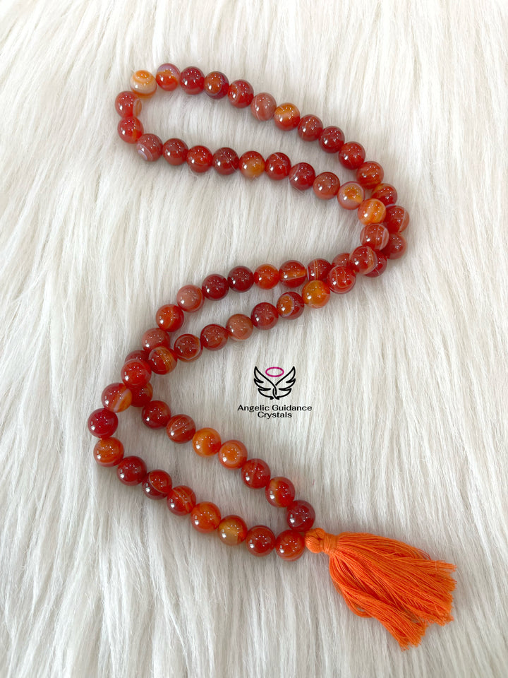 Carnelian Round Mala 10 mm