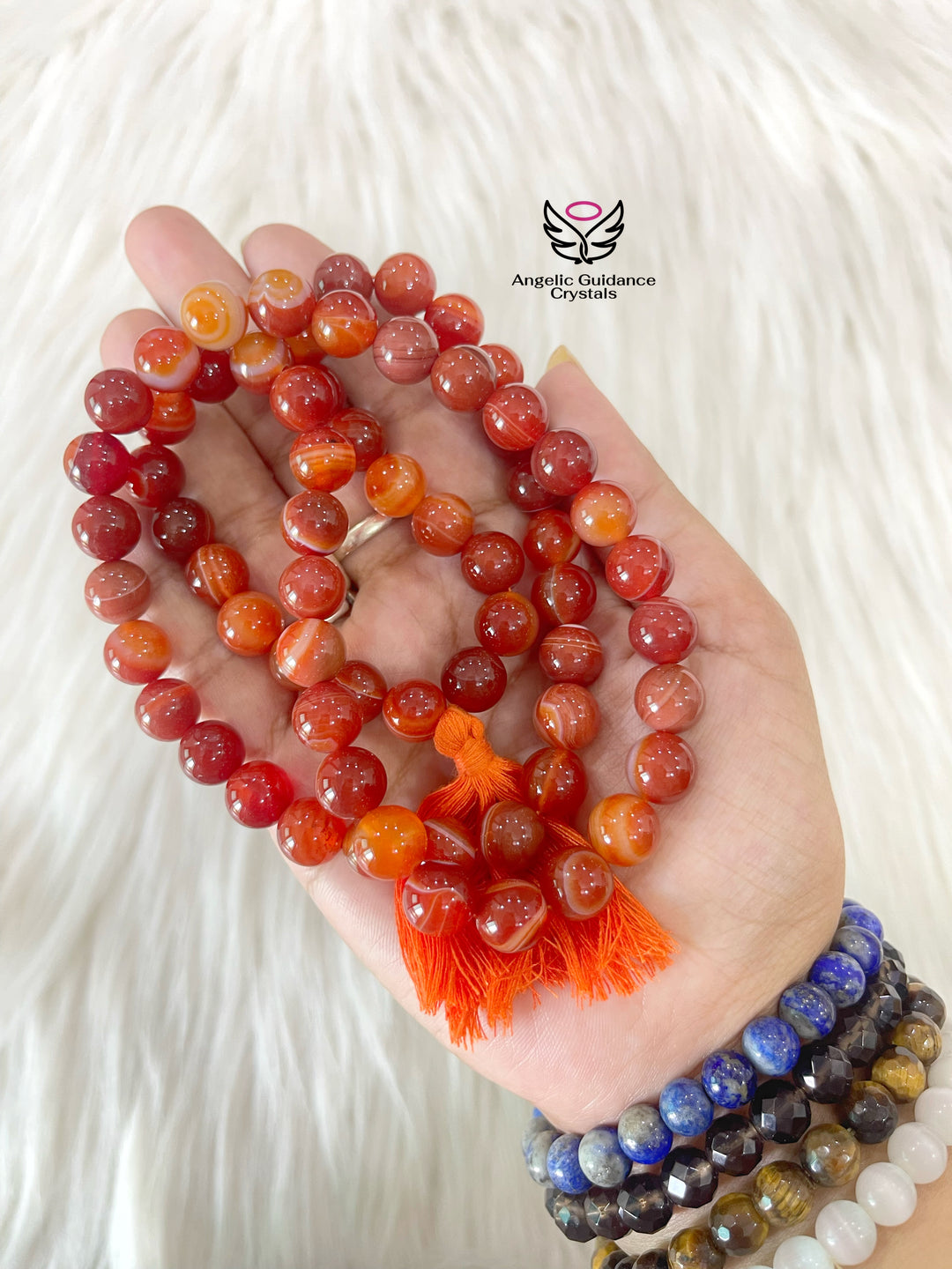 Carnelian Round Mala 10 mm