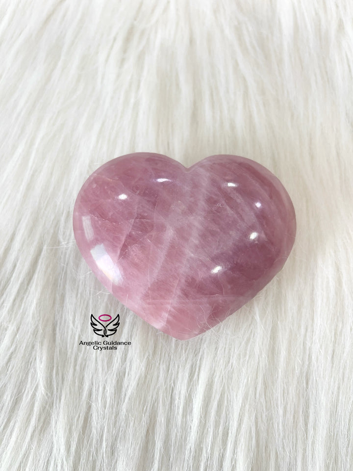 Rose Quartz Twin Heart Large