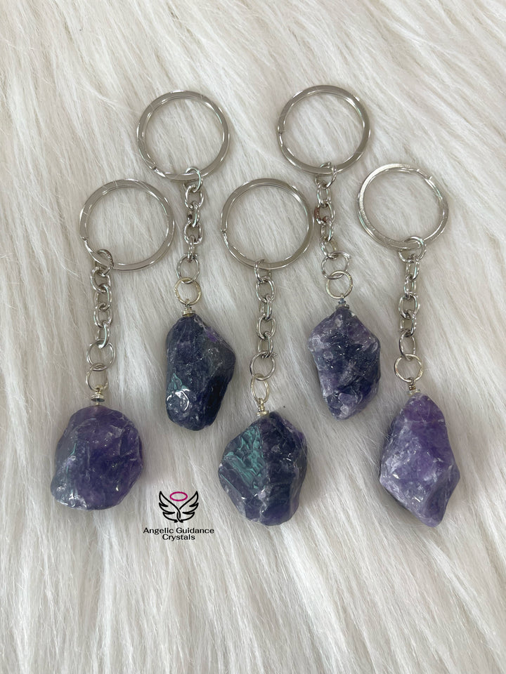 Amethyst Dark Keychain