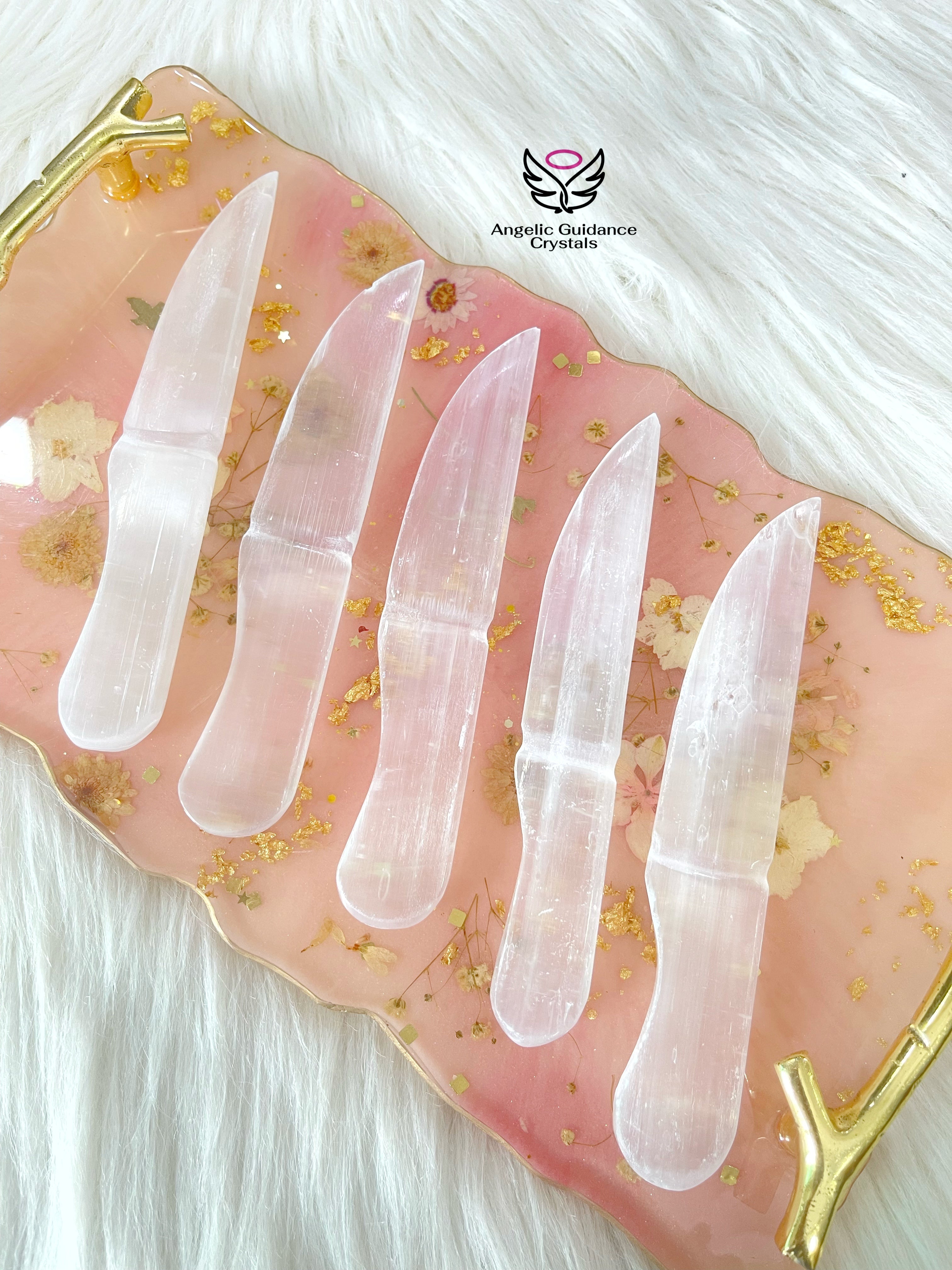 Natural Selenite Knife for Spiritual Meditation Crystal- Reiki tool hotsell for cutting etheric cords