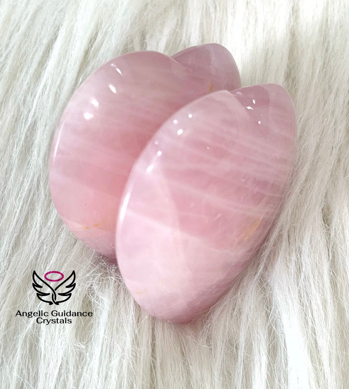 Rose Quartz Twin Heart Medium