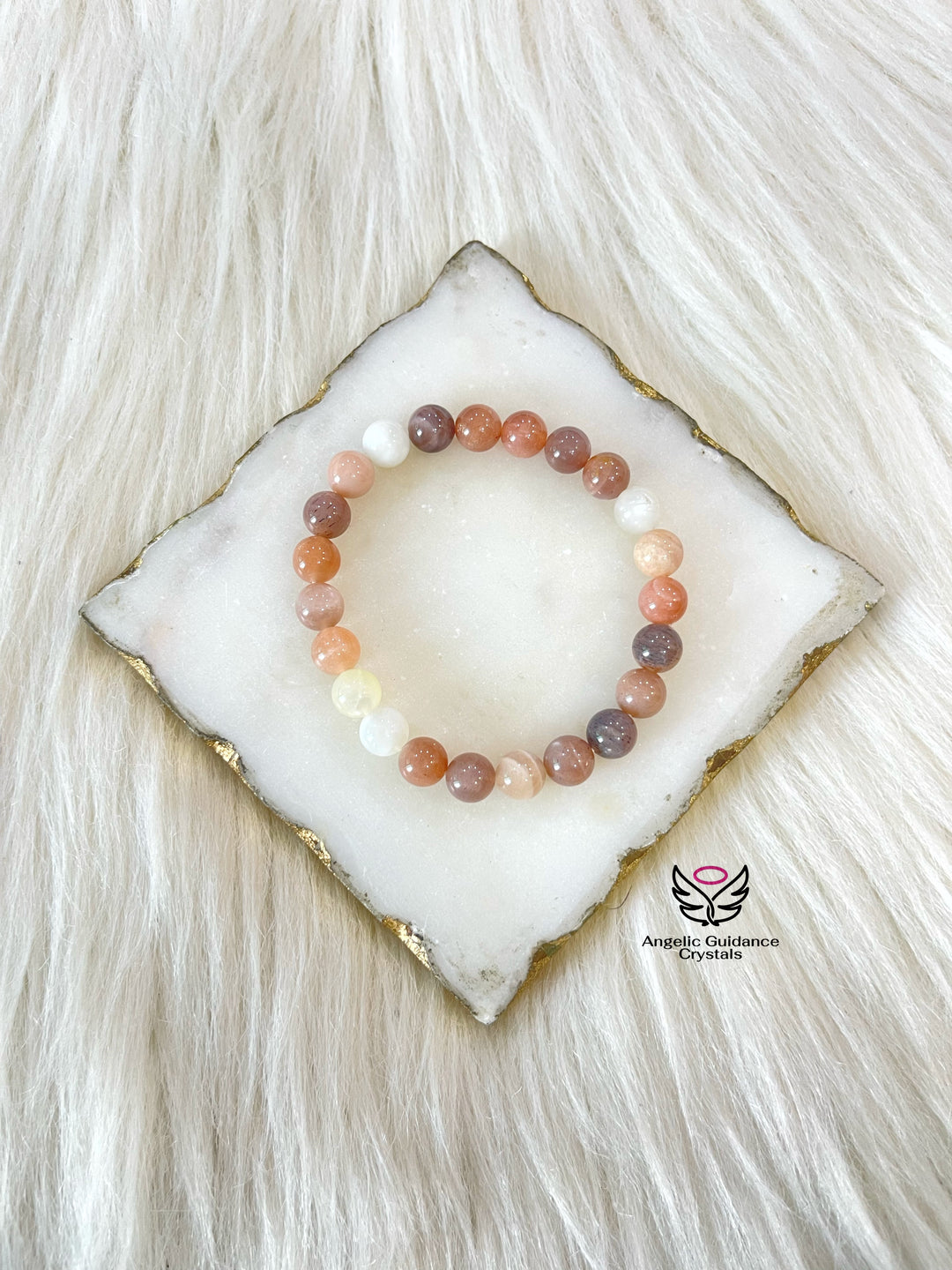 Multi Moonstone Round Bracelet AAA