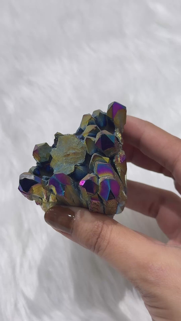 Titanium Aura Quartz Cluster 3