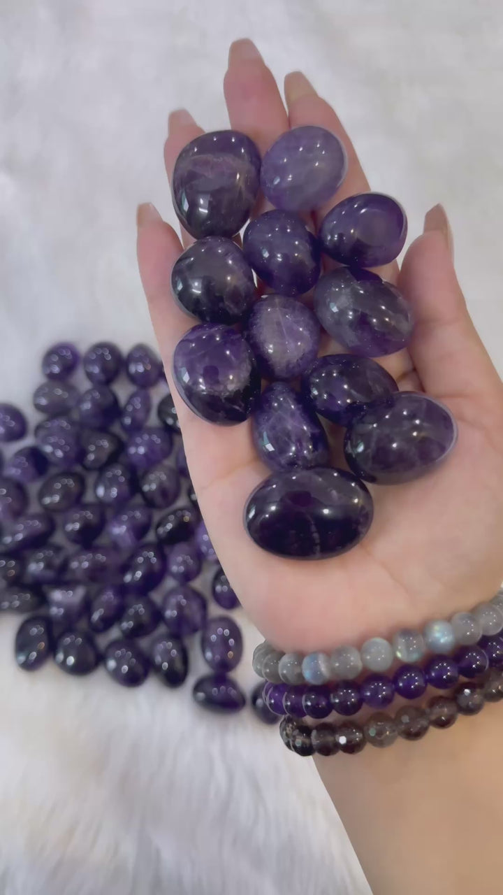 Amethyst Brazilian Natural Dark Tumble