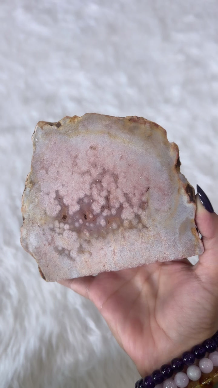 Pink Amethyst Druzy Freeform 1