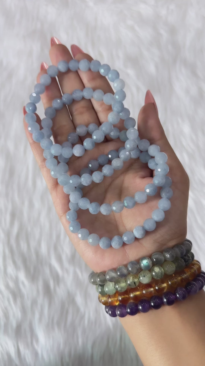 Aquamarine Faceted Bracelet AAA