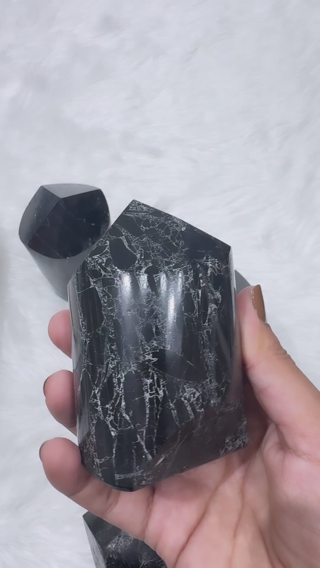 Black Tourmaline Natural Freeform Large Tower