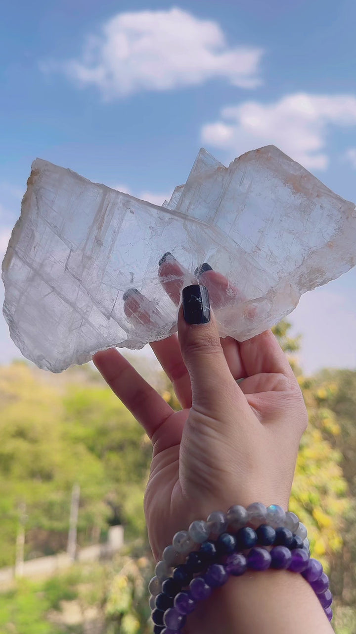 Selenite Transparent Raw Stone Large