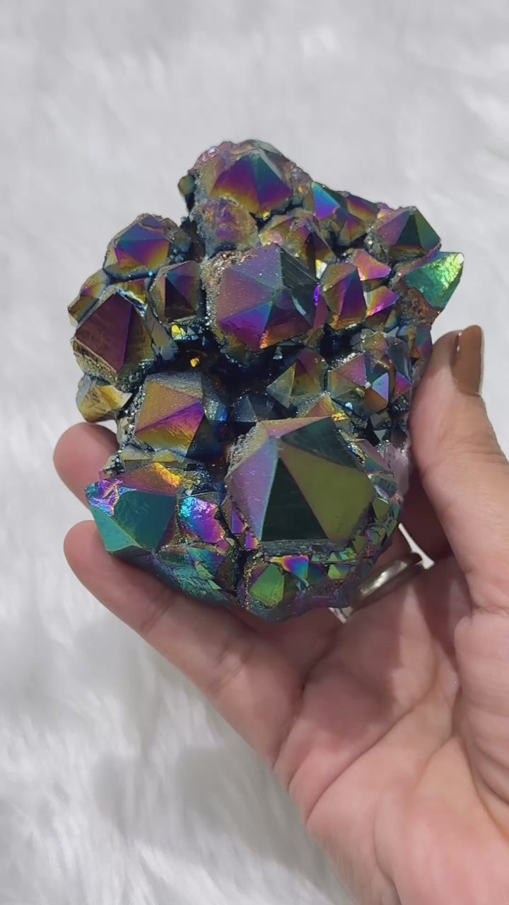 Titanium Aura Quartz Cluster 6