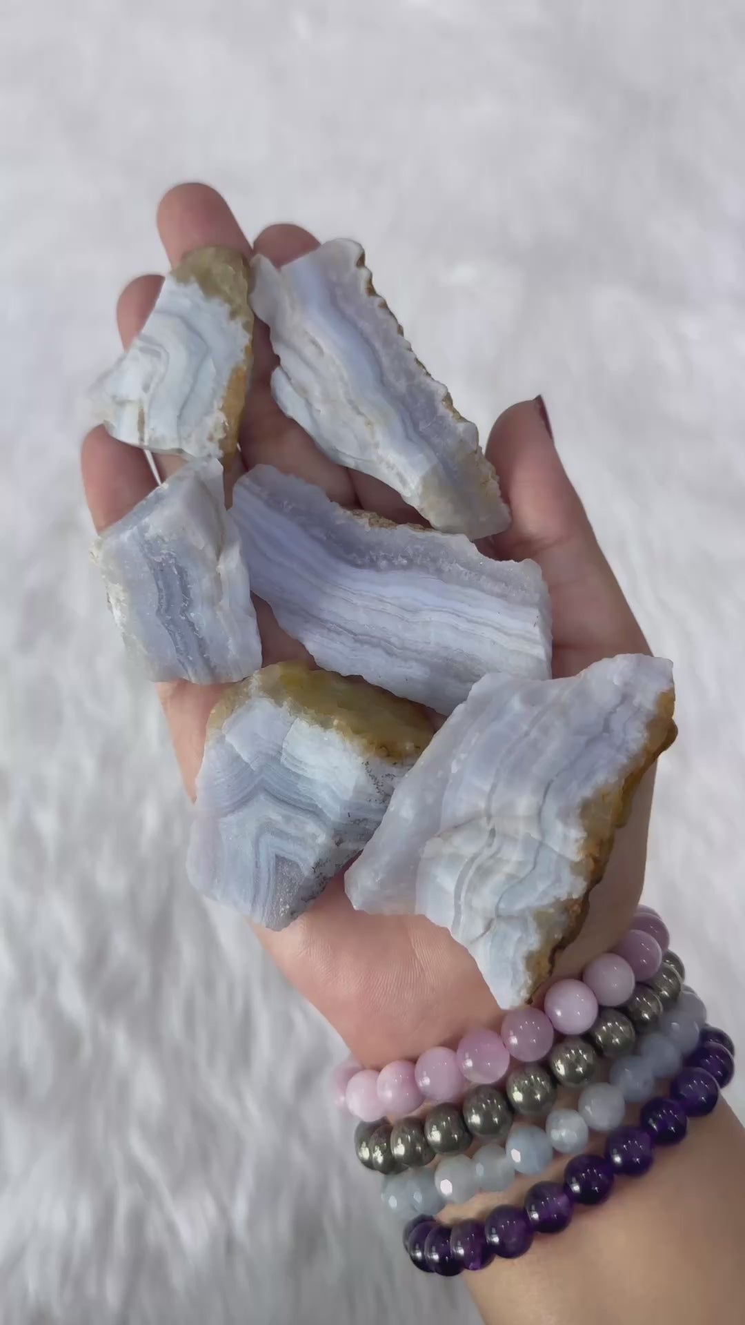 Blue Lace Agate Raw Stone Small