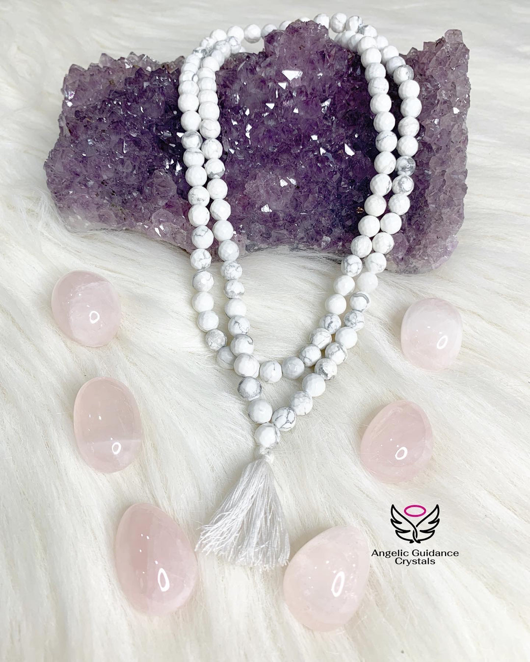 Howlite Faceted Mala 108 Beads