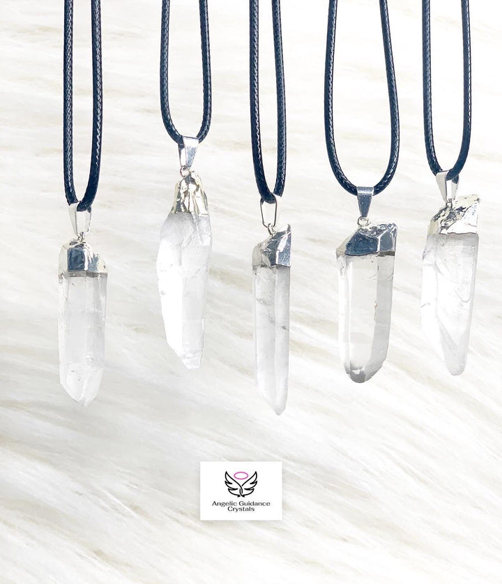 Clear Quartz Natural Point Necklace