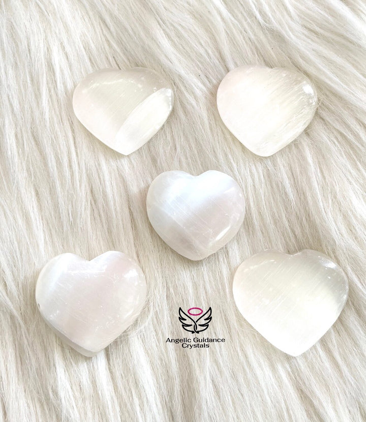 Selenite Heart Raw Small