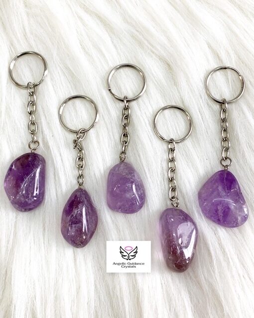 Amethyst Natural Tumble Keychain