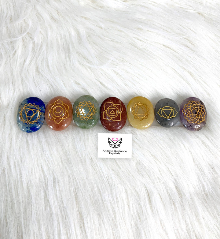 Seven Chakras Engraved Set